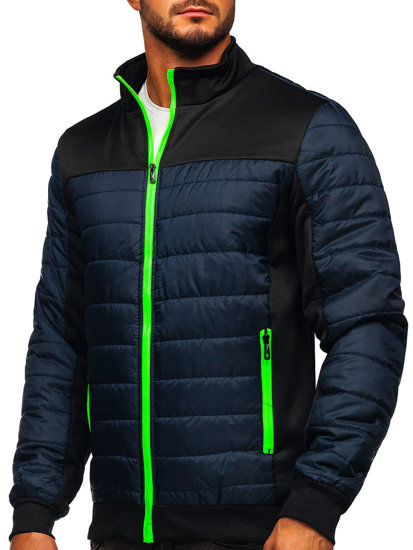 Chaqueta acolchada de entretiempo para hombre color azul oscuro Bolf M10012