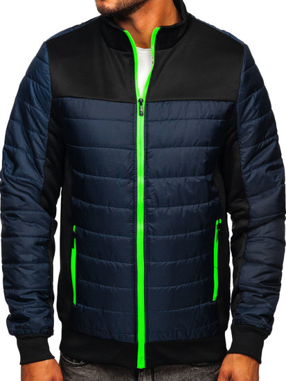 Chaqueta acolchada de entretiempo para hombre color azul oscuro Bolf M10012