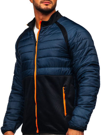 Chaqueta acolchada de entretiempo para hombre color azul oscuro Bolf M10015