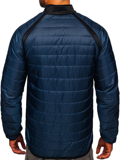 Chaqueta acolchada de entretiempo para hombre color azul oscuro Bolf M10015