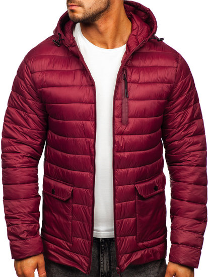 Chaqueta acolchada de entretiempo para hombre color burdeos Bolf M13001