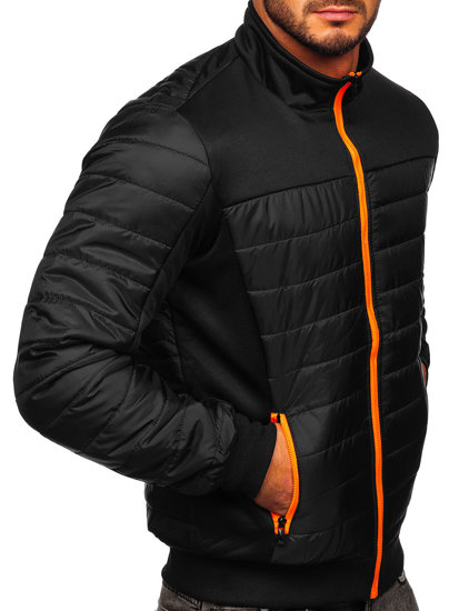 Chaqueta acolchada de entretiempo para hombre color negro Bolf M10012