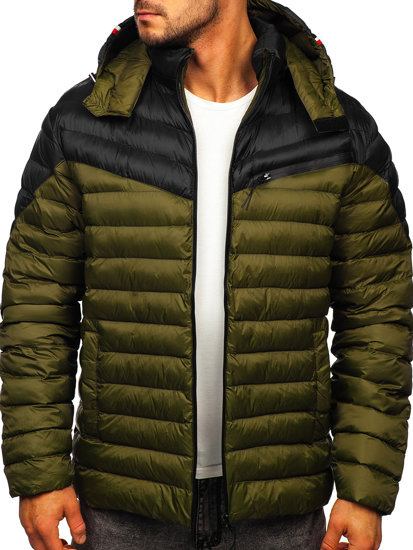 Chaqueta acolchada de entretiempo para hombre color verde Bolf M13012