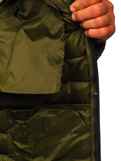 Chaqueta acolchada de entretiempo para hombre color verde Bolf M13012