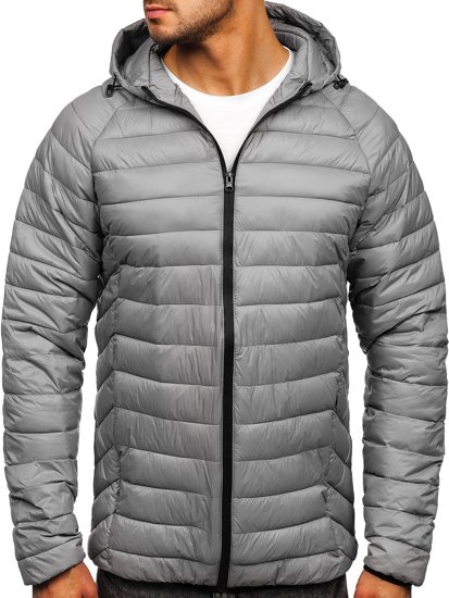 Chaqueta acolchada de entretiempo para hombre gris Bolf 13021