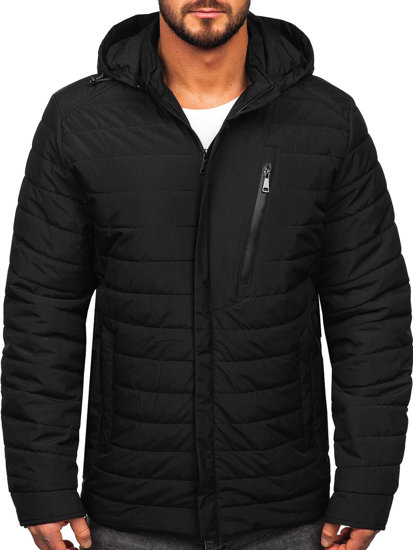 Chaqueta acolchada de entretiempo para hombre negro Bolf 22M305