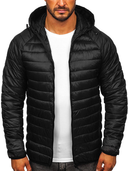 Chaqueta acolchada de entretiempo para hombre negro Bolf  58M13021