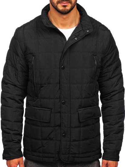 Chaqueta acolchada de entretiempo para hombre negro Bolf 5M709