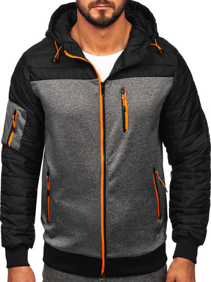 Chaqueta acolchada de entretiempo para hombre negro Bolf 8M902