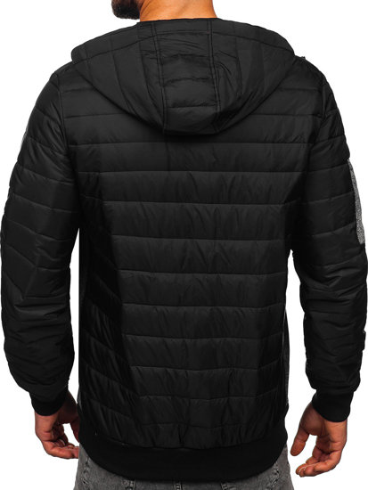 Chaqueta acolchada de entretiempo para hombre negro Bolf 8M902