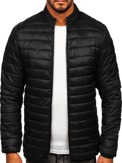 Chaqueta acolchada de entretiempo para hombre negro Bolf LY33