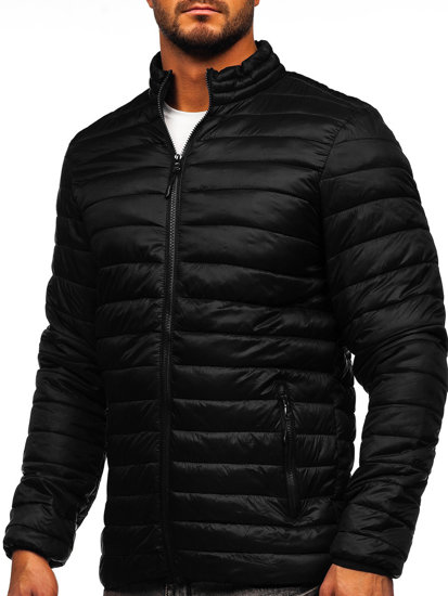 Chaqueta acolchada de entretiempo para hombre negro Bolf LY33