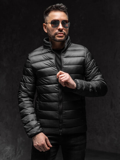 Chaqueta acolchada de entretiempo para hombre negro Bolf LY33A1