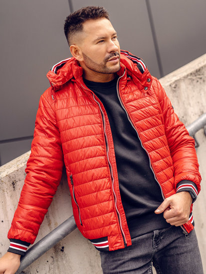 Chaqueta acolchada de entretiempo para hombre rojo Bolf 6191A