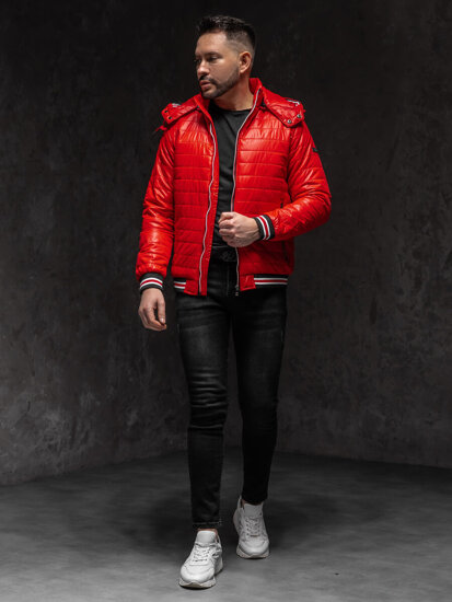 Chaqueta acolchada de entretiempo para hombre rojo Bolf 6191A1