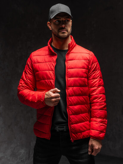 Chaqueta acolchada de entretiempo para hombre rojo Bolf LY33A1