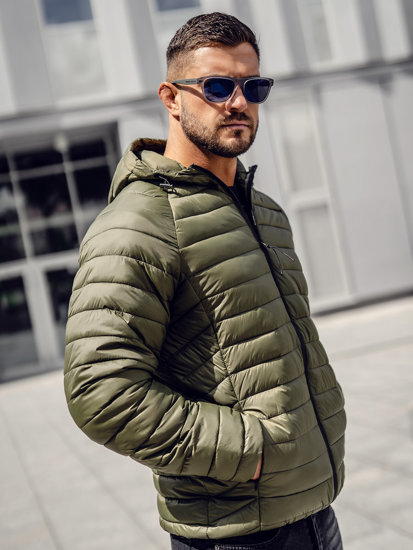 Chaqueta acolchada de entretiempo para hombre verde Bolf 13021A