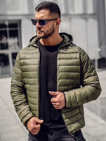 Chaqueta acolchada de entretiempo para hombre verde Bolf 13021A