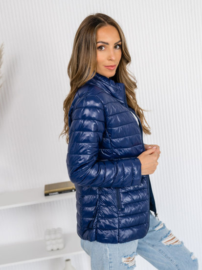 Chaqueta acolchada de entretiempo para mujer azul oscuro Bolf 16M9108