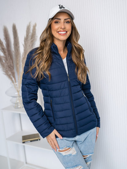 Chaqueta acolchada de entretiempo para mujer azul oscuro Bolf 16M9109