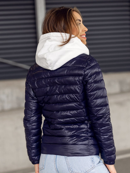 Chaqueta acolchada de entretiempo para mujer azul oscuro Bolf 5M706