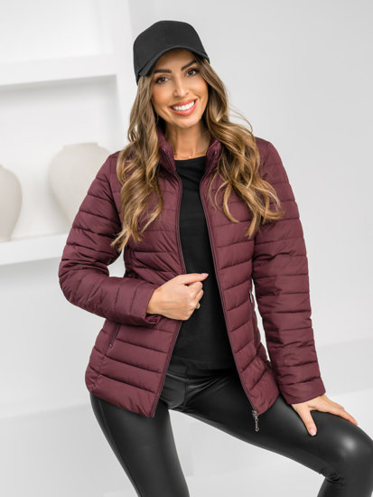 Chaqueta acolchada de entretiempo para mujer burdeos Bolf 16M9109