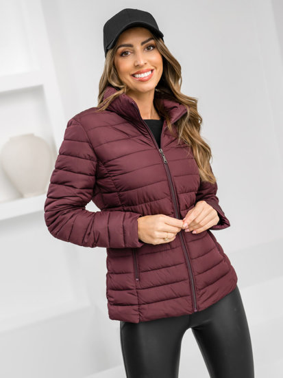 Chaqueta acolchada de entretiempo para mujer burdeos Bolf 16M9109