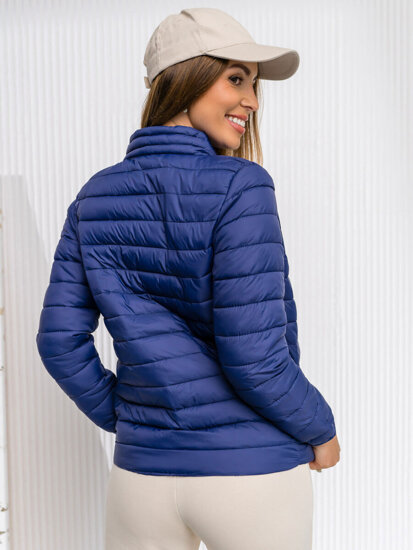 Chaqueta acolchada de entretiempo para mujer color azul oscuro Bolf 1141