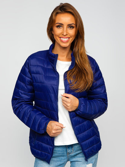 Chaqueta acolchada de entretiempo para mujer color azul oscuro Denley 23037