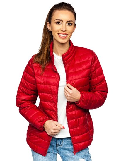 Chaqueta acolchada de entretiempo para mujer color burdeos Denley 23037