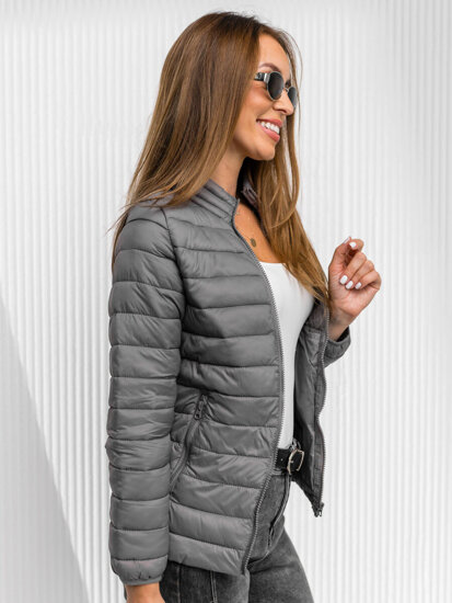 Chaqueta acolchada de entretiempo para mujer color gris Bolf 1141