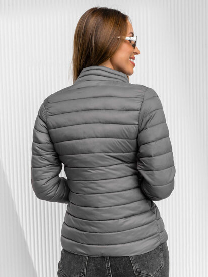 Chaqueta acolchada de entretiempo para mujer color gris Bolf 1141