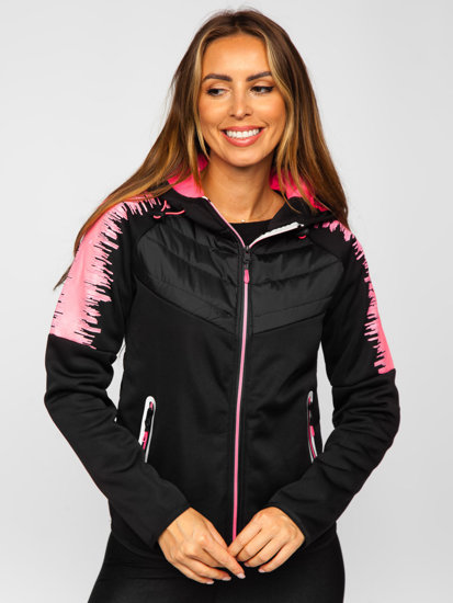 Chaqueta acolchada de entretiempo para mujer con capucha color negro Denley KSW4007