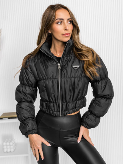 Chaqueta acolchada de entretiempo para mujer negro Bolf 1250