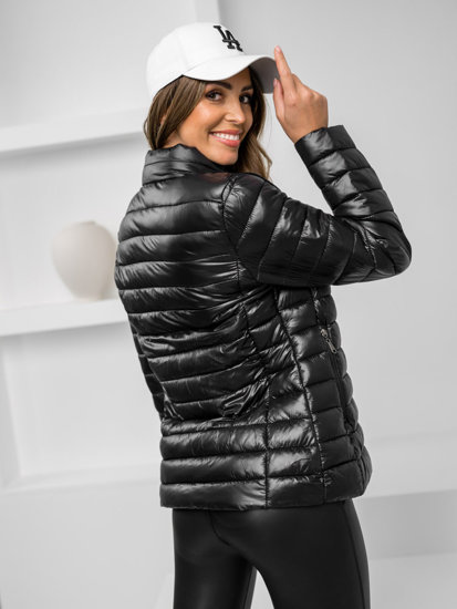 Chaqueta acolchada de entretiempo para mujer negro Bolf 16M9108