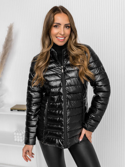 Chaqueta acolchada de entretiempo para mujer negro Bolf 16M9110