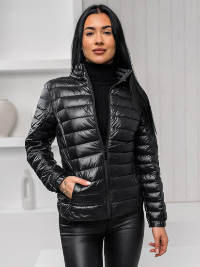 Chaqueta acolchada de entretiempo para mujer negro Bolf 5M706A