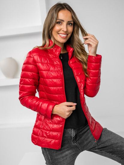 Chaqueta acolchada de entretiempo para mujer rojo Bolf 16M9108