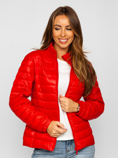 Chaqueta acolchada de entretiempo para mujer rojo Bolf 5M706