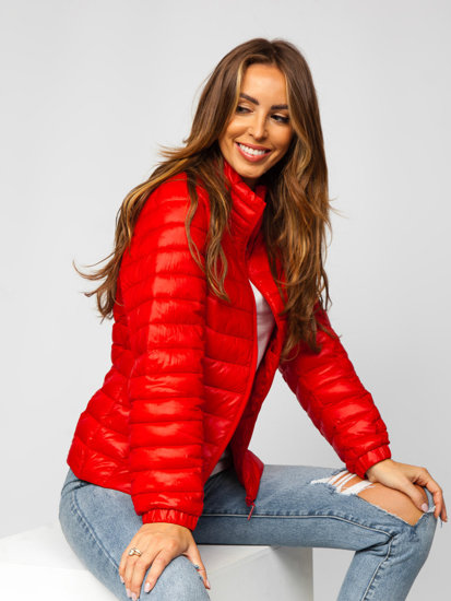 Chaqueta acolchada de entretiempo para mujer rojo Bolf 5M706