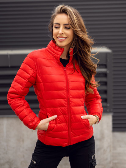 Chaqueta acolchada de entretiempo para mujer rojo Bolf 5M706