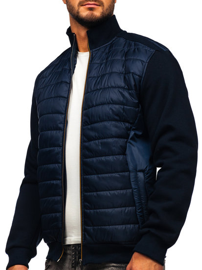 Chaqueta acolchada de entretiempo tipo bomber para hombre azul oscuro Bolf 146307