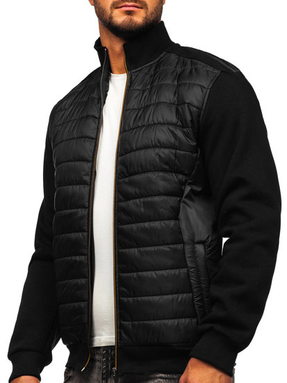 Chaqueta acolchada de entretiempo tipo bomber para hombre negro Bolf 146307