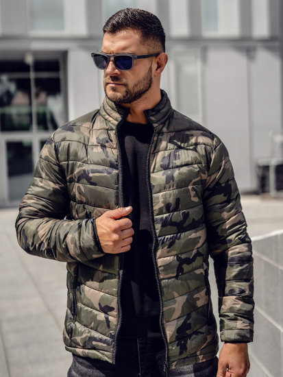 Chaqueta acolchada de invierno camuflaje para hombre verde Bolf SM80A