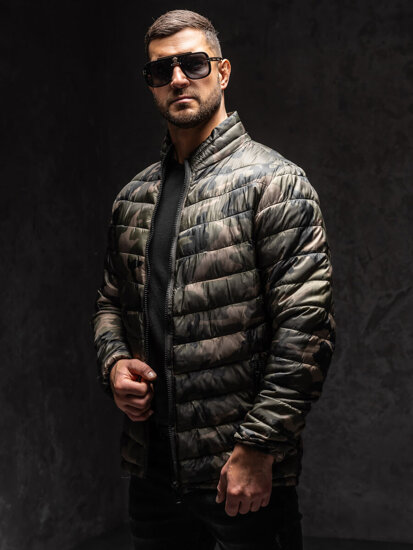 Chaqueta acolchada de invierno camuflaje para hombre verde Bolf SM80A1