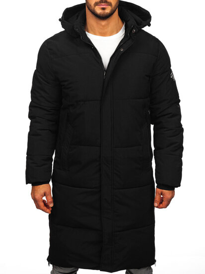 Chaqueta acolchada de invierno larga para hombre negro Bolf 91M9912