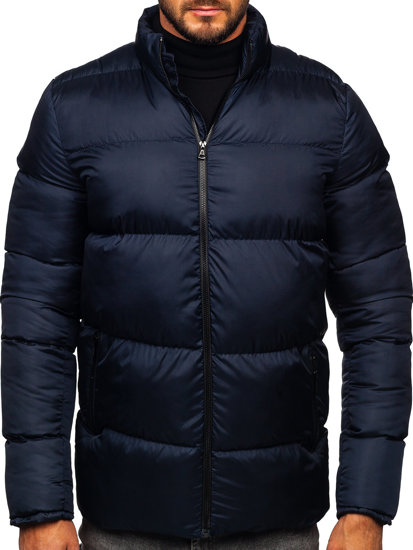 Chaqueta acolchada de invierno para hombre azul oscuro Bolf 0025