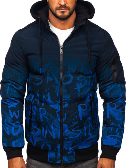 Chaqueta acolchada de invierno para hombre azul oscuro Bolf 27M8102