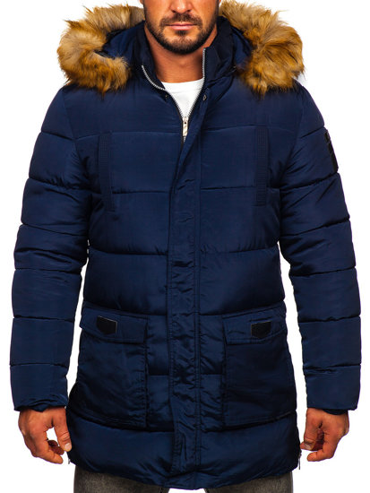 Chaqueta acolchada de invierno para hombre azul oscuro Bolf 5M50