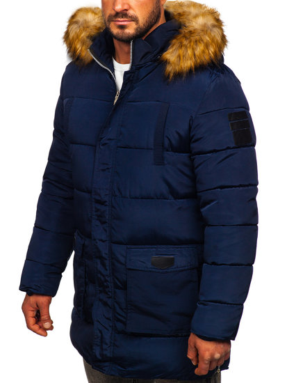 Chaqueta acolchada de invierno para hombre azul oscuro Bolf 5M50